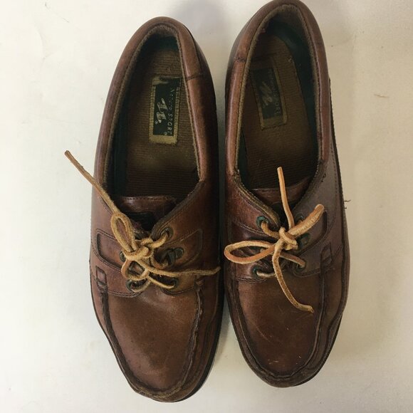 Natural Sports Vintage Boat Shoe Mens's Size 10 Dockside Leather Brown Preppy - Picture 2 of 15